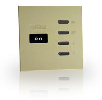 The Futronix P100, two channel dimmer, in a sparkling metallic Champagne finish